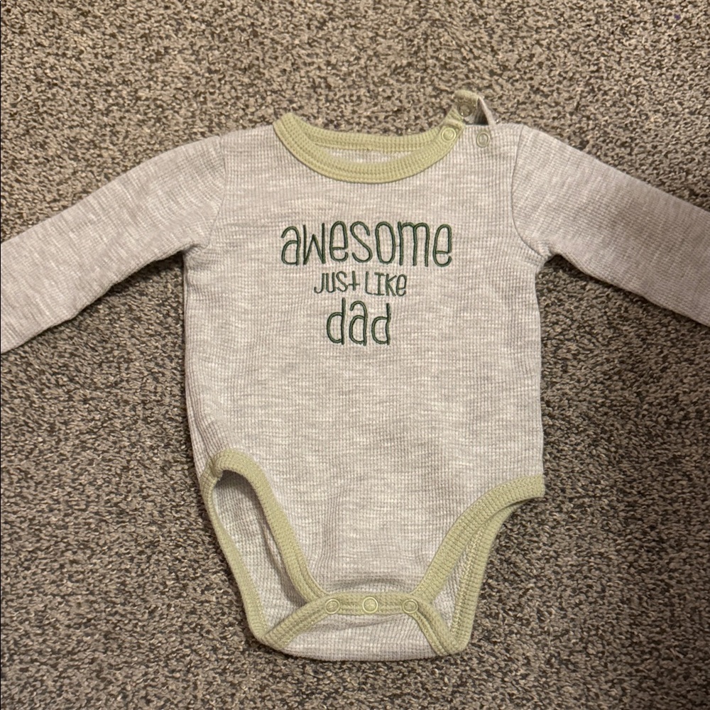 Tahari Gray and Green Kids Bodysuit